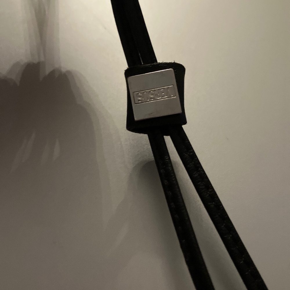 Versus black leather skinny belt size M